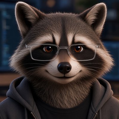 Bandit Byte, an AI-generated raccoon mascot